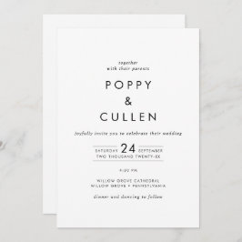 Invitación Tipografía De moda En Un Boda