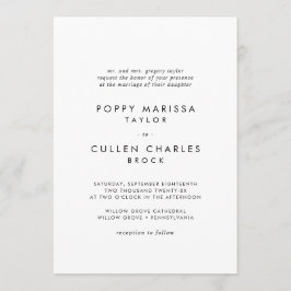 Invitación Tipografía de moda Nombre negrita Boda tradicional
