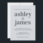 Invitación Tipografía de Moda simple Boda azul Pastel<br><div class="desc">Una sencilla y moda invitación a las bodas incluye una tipografía elegante, elegante y moderna de color negro sobre un fondo azul pastel. Simplemente agregue los detalles de su boda. Diseñado exclusivamente para usted por Happy Dolphin Studio. Si necesita ayuda o productos coincidentes, póngase en contacto con nosotros en happydolphinstudio@outlook.com....</div>