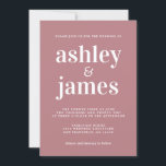 Invitación Tipografía de Moda simple Boda Rosa polvoriento<br><div class="desc">La sencilla y moda invitación a las bodas incluye una tipografía blanca, elegante y moderna sobre un subió polvoriento. Simplemente agregue los detalles de su boda. Diseñado exclusivamente para usted por Happy Dolphin Studio. Si necesita ayuda o productos coincidentes, póngase en contacto con nosotros en happydolphinstudio@outlook.com. ¡Estamos encantados de ayudarle...</div>