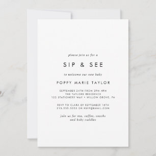 Invitación Tipografía de moda Sip y Ver