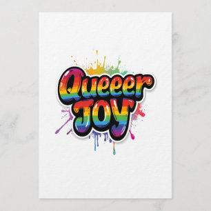 Invitación Tipografía de Orgullo Arcoíris de Alegría Queer – 