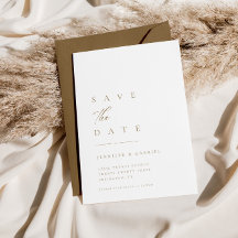 Tipografía de oro ultra minimalista salva la fecha