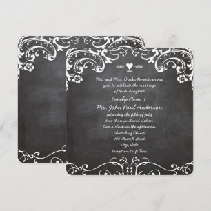 Invitación Tipografía de Pizarra en Bodas