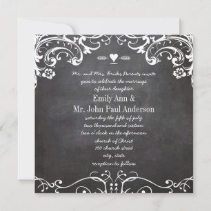 Invitación Tipografía de Pizarra en Bodas