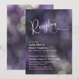 Invitación Tipografía de Recepción de Boda con Luz Bokeh Mora