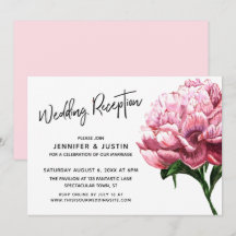 Tipografía de Recepción de Boda Peonía Acuarela Ro