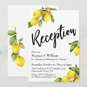 Invitación Tipografía de Recepción de Limones en Acuarela