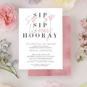 Invitación Tipografía de Rosa durante todo el día: ducha virt