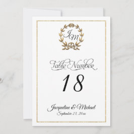 Invitación Tipografía de script Monograma números de tabla de