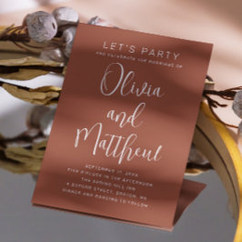 Invitación Tipografía de terracota escritura boda + detalles 