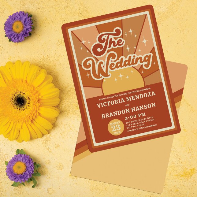 Invitación Tipografía de Terracota Retro Boda Verano Sol (Subido por el creador)