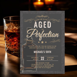Invitación Tipografía de Whiskey Envejecido a la Perfección p