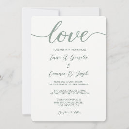 Invitación Tipografía del Boda de la escritura de amor Sage G