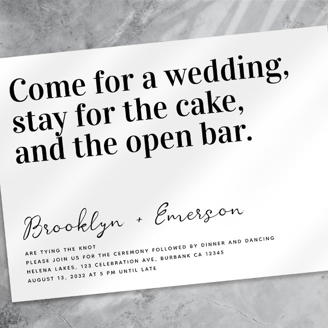 Invitación Tipografía divertida Boda blanco negro (Subido por el creador)