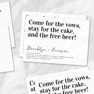 Invitación Tipografía divertida Boda blanco negro