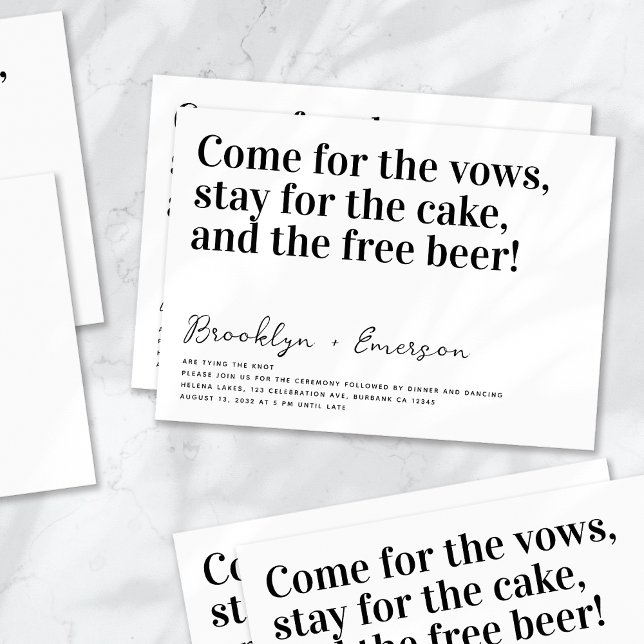 Invitación Tipografía divertida Boda blanco negro (Subido por el creador)
