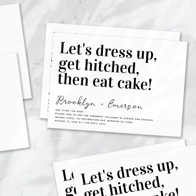 Invitación Tipografía divertida Boda blanco negro (Subido por el creador)