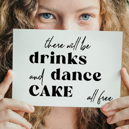 Invitación Tipografía divertida boda blanco y negro