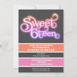 Invitación Tipografía divertida de Guay rayas modernas dulce