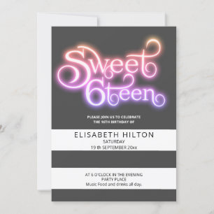 Invitación Tipografía divertida de Guay rayas modernas dulce 