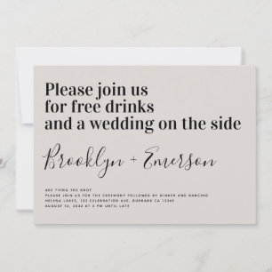 Invitación Tipografía divertida Ecru Boda