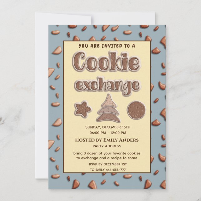 Invitación Tipografía divertida fiesta de intercambio de cook (Anverso)