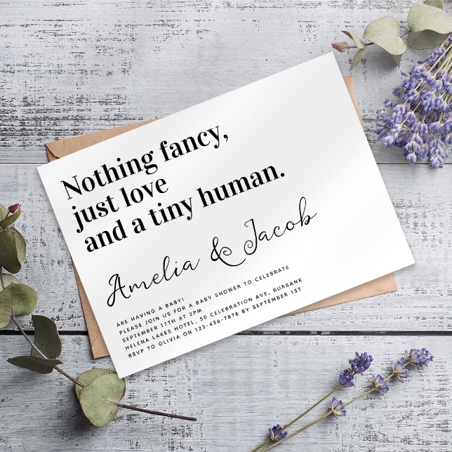 Invitación Tipografía divertida y el Baby Shower de la pequeñ (Subido por el creador)