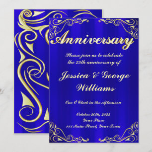 Invitación Tipografía dorada elegante y regia aniversario