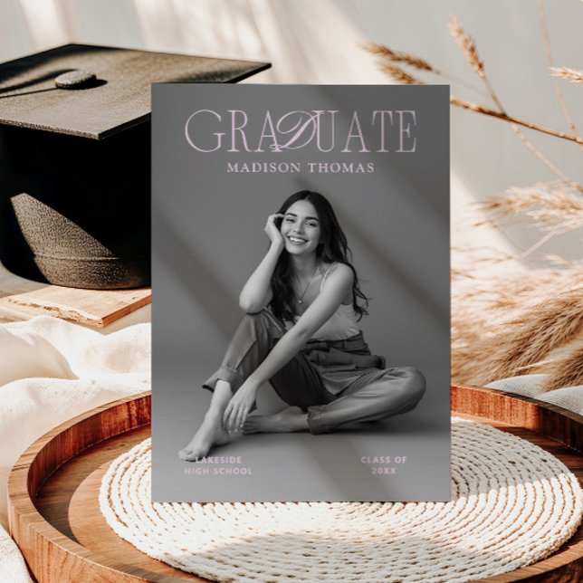 Invitación Tipografía Editorial Rosa Suave Graduación (Subido por el creador)
