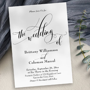 Invitación Tipografía Elaborada Sencillo La Boda De