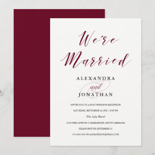 Invitación Tipografía elegante   Ceremonia de post boda Marsa