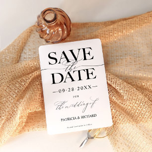 Invitación Tipografía elegante de boda para guardar la fecha