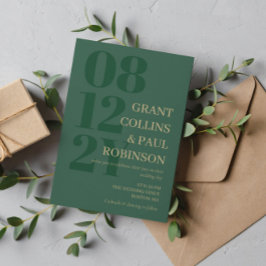 Invitación Tipografía elegante de Hunter Green Tan