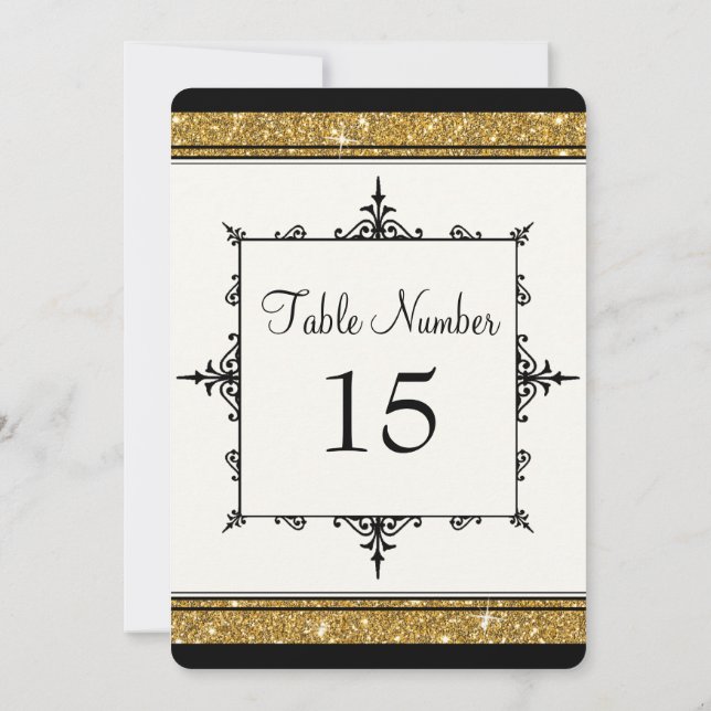 Invitación Típografía elegante de oro y escritura de cosecha  (Reverso)