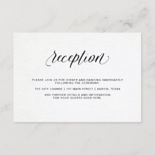 Invitación Tipografía elegante en papel acuarela   Recepción