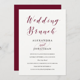 Invitación Tipografía elegante | Marsala Boda Brunch
