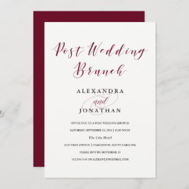 Invitación Tipografía elegante | Marsala Post Boda Brunch