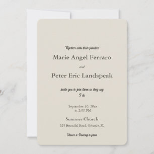 Invitación Tipografía elegante minimalista cálida y neutra co
