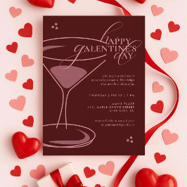 Invitación Tipografía elegante minimalista chic granate Galen