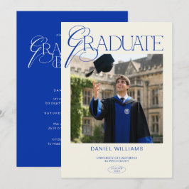 Invitación Tipografía elegante moderna chic foto graduación