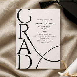 Invitación Tipografía elegante moderna Fiesta de graduación 2