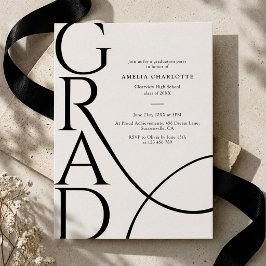 Invitación Tipografía elegante moderna Fiesta de graduación 2