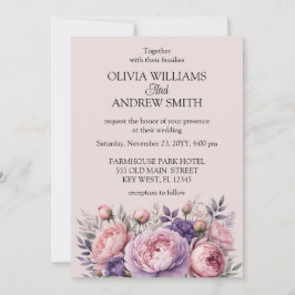 Invitación Tipografía elegante personalizado contra un rosa s