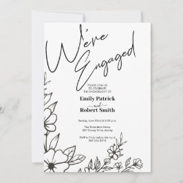 Invitación Tipografía elegante que estamos comprometidos