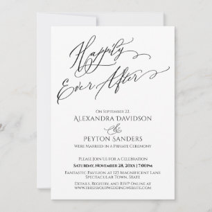 Invitación Tipografía Elegante Recepción Felices para Siempre