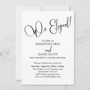 Invitación Tipografía Elegante, Simple Moderno, "¡Nos Fugamos