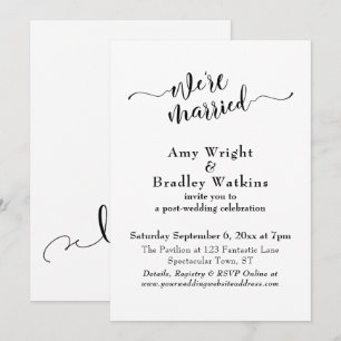 Invitación Tipografía elegante sutil celebración post boda
