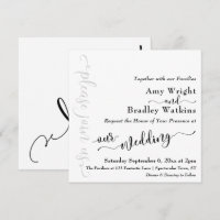 Tipografía elegante sutil negra sobre blanco Boda 