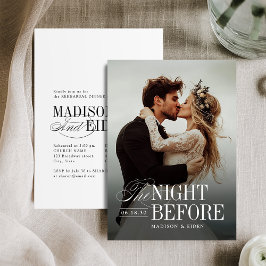 Invitación Tipografía elegante y atemporal Foto la noche ante